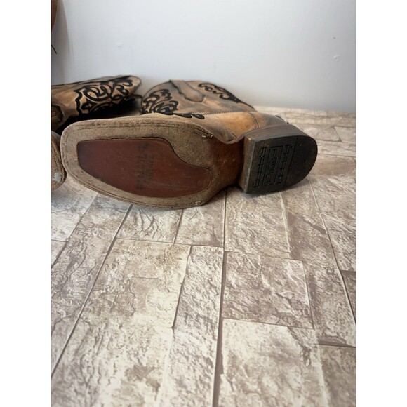 CORRAL Women's Boots Sz 8 1/2M Bronze Turquoise Overlay Snip Toe Cowgirl Western - Picture 11 of 16